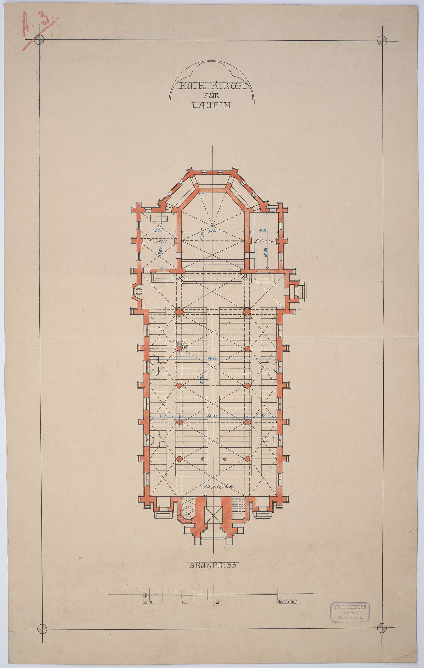 Laufen, Herz-Jesu-Kirche. Grundrisspläne